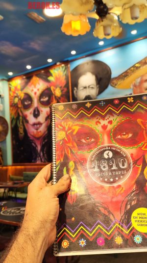 dibujo catrina gastronomia mexicana carta tacos tapas